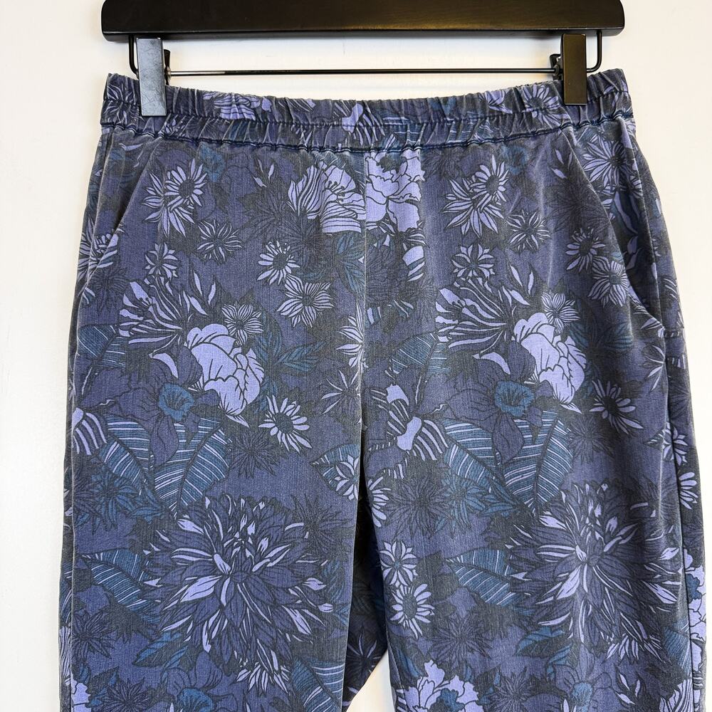Marine Layer Womens Allison Pant Blue Floral High Rise - S - Picture 2 of 10